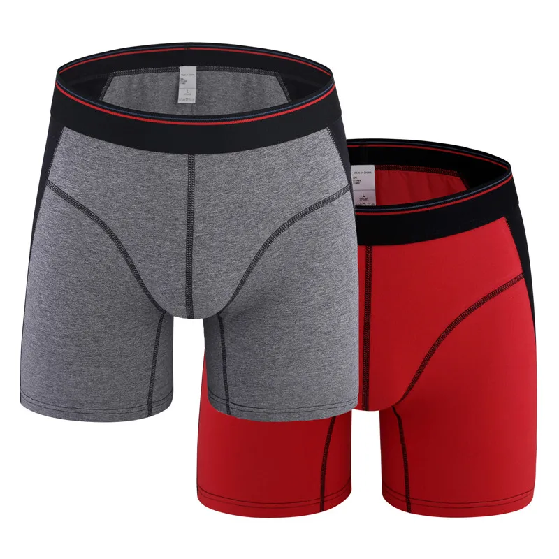 2 Pcs 2494 Mix H24 2 шт./партия, высококачественные длинные трусы, модные сексуальные хлопковые мужские трусы-боксеры, мужские трусы-боксеры, Европейское популярное мужское нижнее белье большого размера - Цвет: 2 Pcs 2494 Mix H24