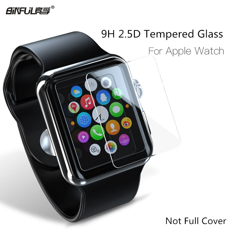 Закаленное стекло 2.5D 9H для Apple Watch Series 1 2 3 38 42 мм Защитная пленка iwatch (не полная