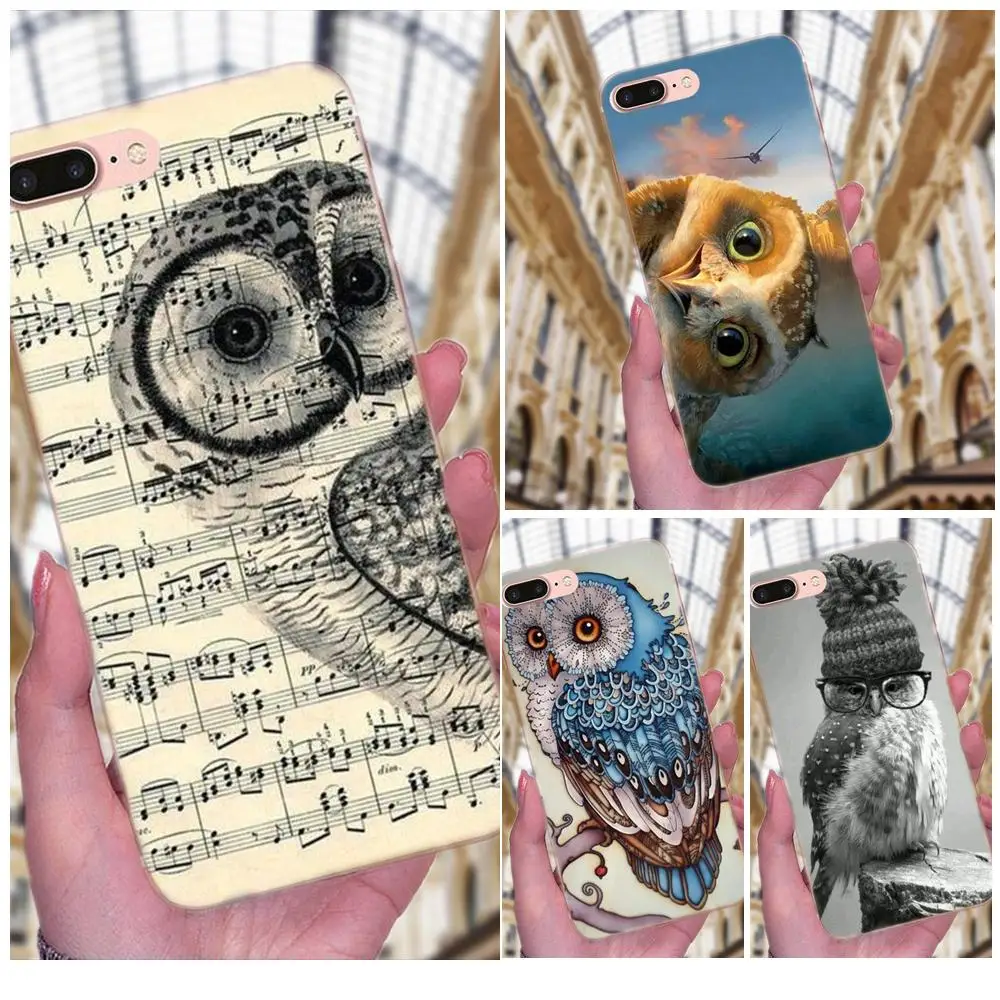 Мягкий чехол из ТПУ с рисунком животных совы на ветке дерева для Xiaomi Redmi Note 2 3 3S 4 4A