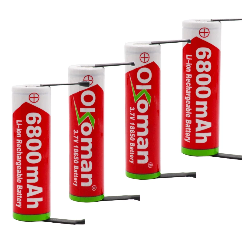 Okoman Оригинал 18650 Батарея 3 7 V 6800mah литиевая аккумуляторная батарея для Аккумулятор