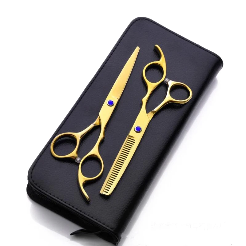 Набор золотых ножниц для стрижки волос 6 дюймов с логотипом на заказ FH 10545|hair scissors