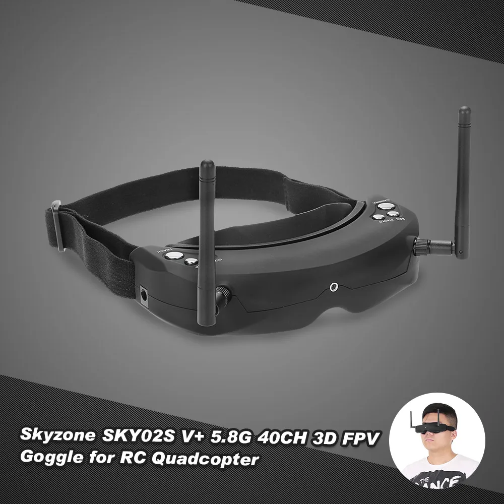Skyzone SKY02S V+ 3D FPV очки/видео очки со встроенным 3D/2D режимом 40CH 5,8G разнесенная головка приемника/камера для дрона