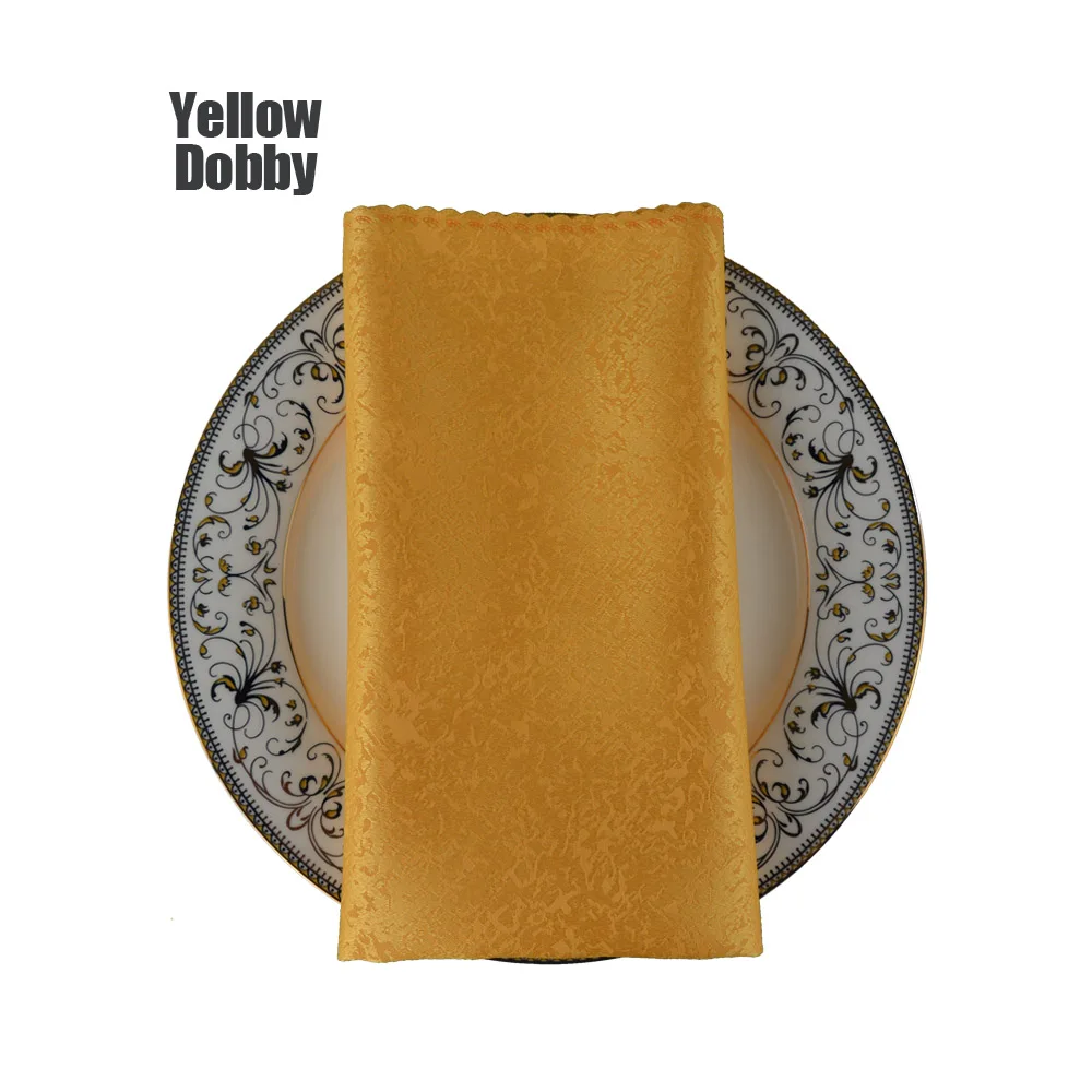 Yellow Dobby 50 шт./партия Европа вышитые лоза Ресторан отеля моющаяся полиэфирная столовая салфетка Свадебные украшения 48*48 см Салфетка - Цвет: Yellow Dobby