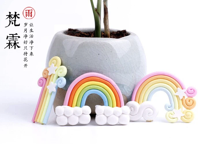 Микроландшафтная имитация Моха Радуга украшение конфеты звезды облака Мягкая