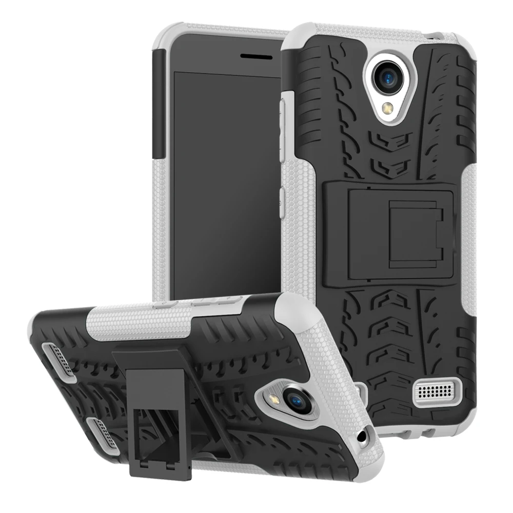 BrankBass 5.0inch For ZTE Blade A520 Case Silicone Dual Armor Back Cover with Stand Holder Hard | Мобильные телефоны и