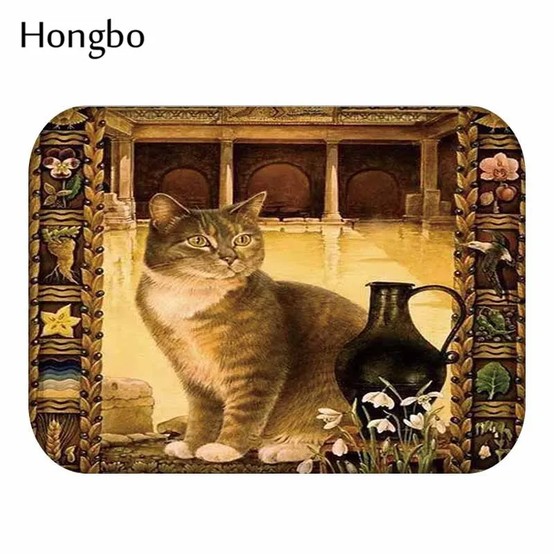 Hongbo Cat открытый вход Крытый ковер коврики коврик фланелевый Противоскользящий Ванная комната Кухня коврики 40x60 см