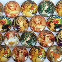 zeroup round glass cabochon oil painting pictures mixed pattern fit base setting for jewelry 20pcslot tp 067 r