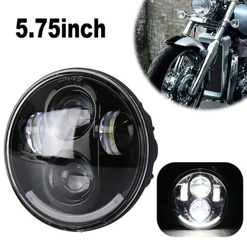 black 5,7" дюймовые светодиодные фары для мотоцикла, линзы для прожектора, фары для мотоцикла Dyna Led 5 3/4, круглые фары для мотоцикла rcycle - Цвет: black