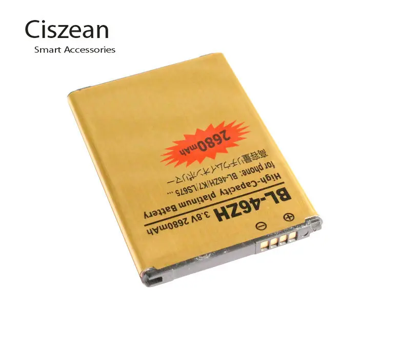 Ciszean 1x2680mAh BL 46ZH BL46ZH 3.8VDC Gold сменный литий ионный аккумулятор для LG K7 LS675 + код