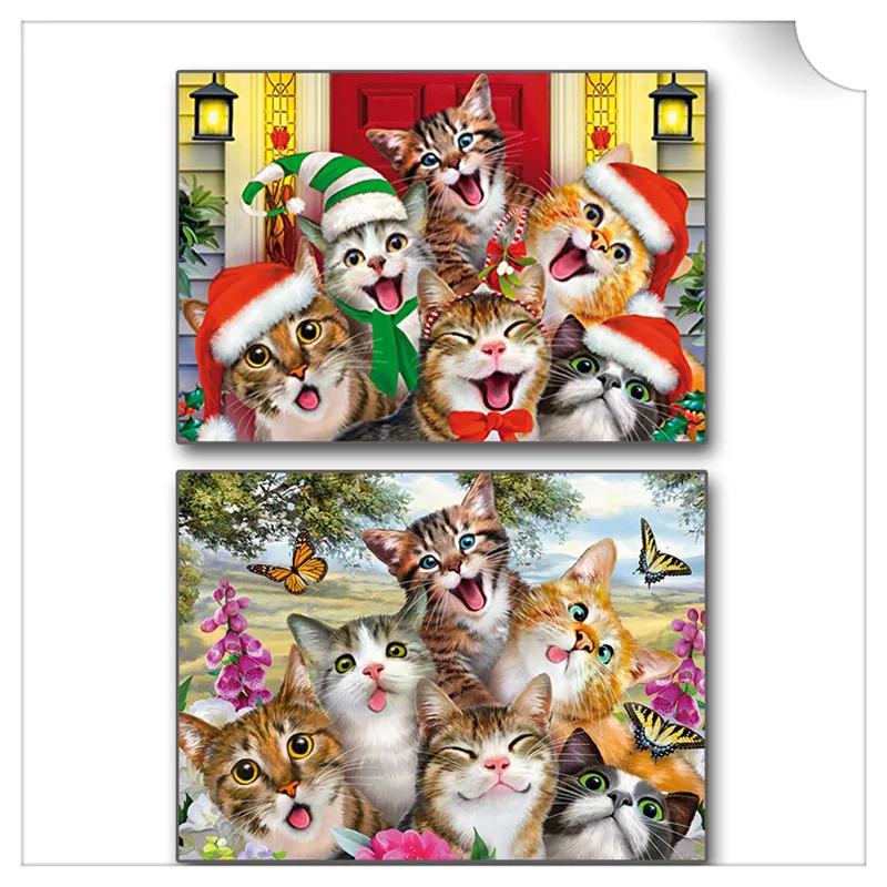 

Full square / round diamond 5D DIY diamond painting "cute cat" 3D diamond embroidery animal cat cross stitch mosaic decoration