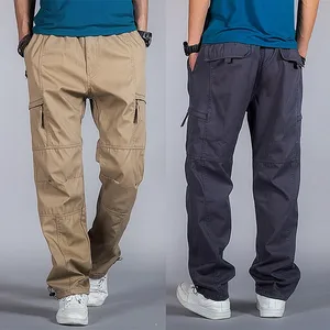 Мужские свободные брюки-карго, повседневные хлопковые шаровары с эластичным поясом, брюки-шаровары, большие размеры, на лето, 2018