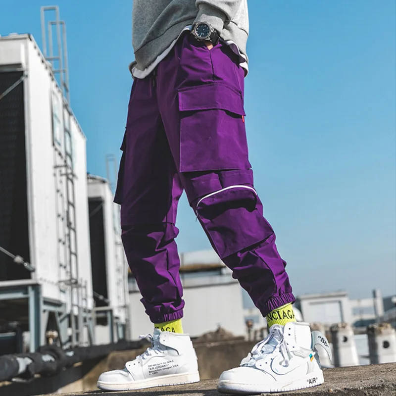 901purple Шаровары, мужские комбинезоны, уличная одежда, легкие хип-хоп повседневные брюки, джоггеры, мужские спортивные штаны - Цвет: 901purple