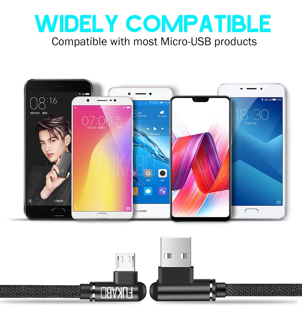 3,0 Micro USB быстрый заряд кабеля USB кабель для передачи данных для samsung iPhone huawei type C USB кабель для xiaomi redmi USB кабель для зарядки
