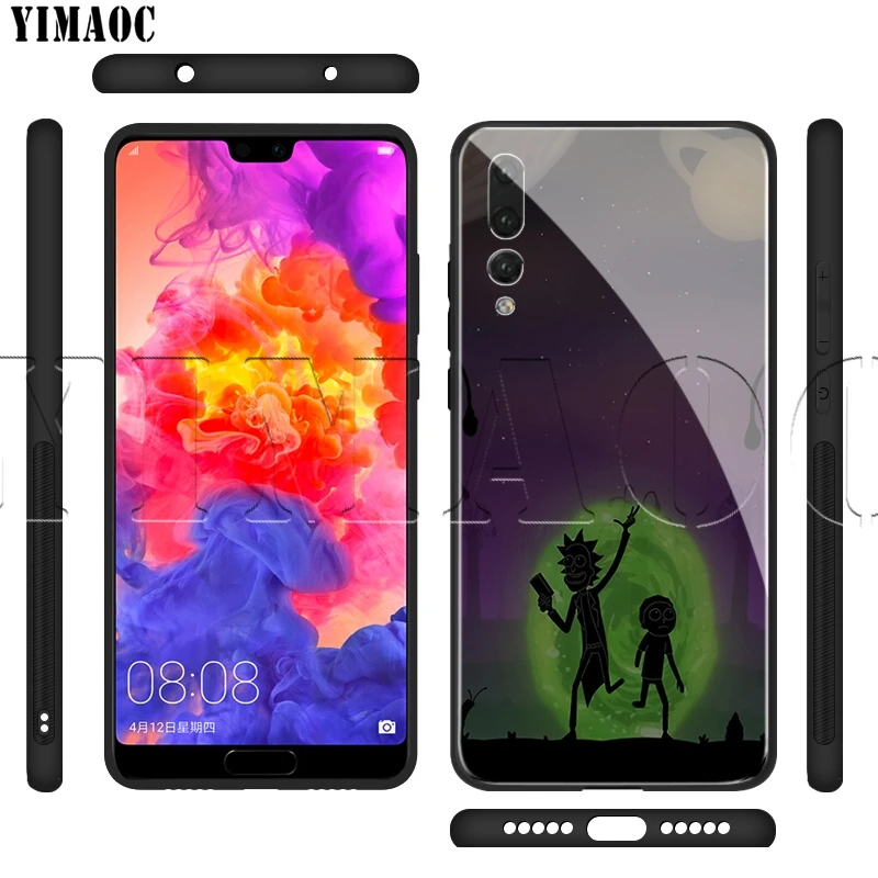 Стеклянный чехол YIMAOC Рик и Морти для huawei Honor mate 7A 8X9 P10 P20 P30 Y6 Y9 P smart lite Pro