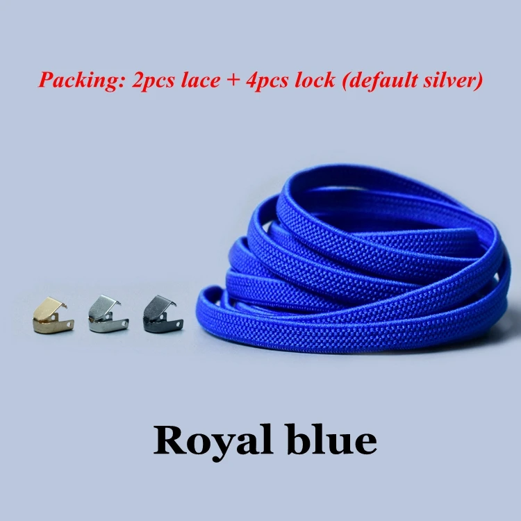 Royal blue 1 пара плоские эластичные фиксирующие шнурки без завязок шнурки для детей и взрослых кроссовки обувь кружева быстро ленивые Ботинки со шнурками - Цвет: Royal blue