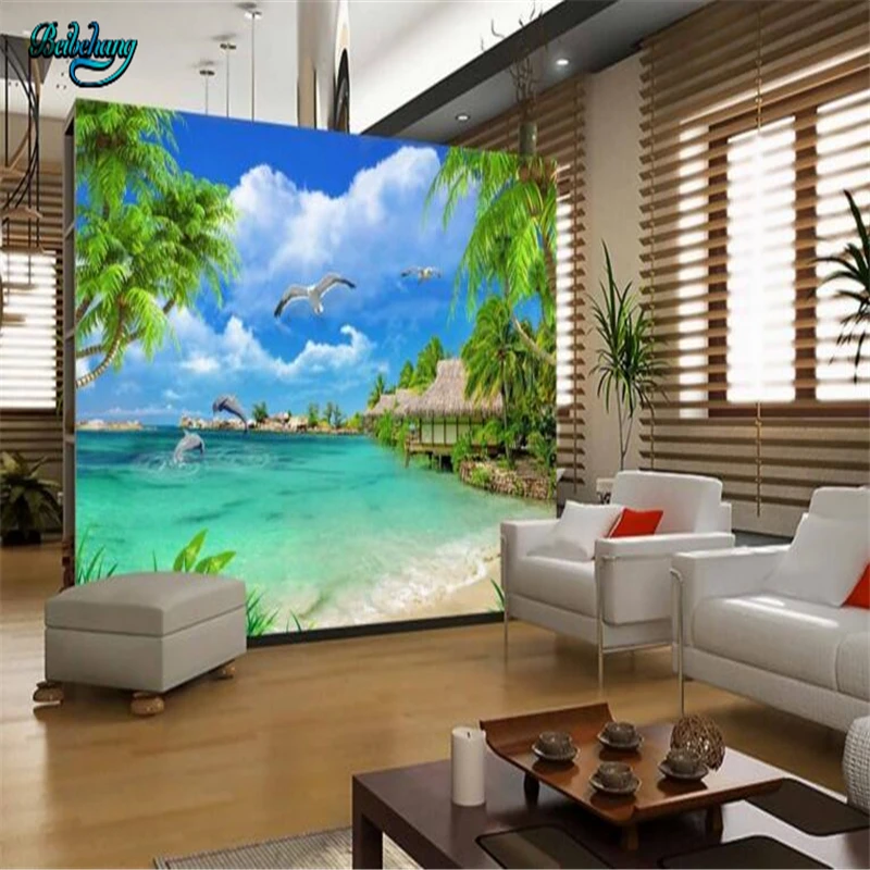 

beibehang Custom photo wallpaper HD coconut tree landscape murals living room bedroom sofa background mural wallpaper