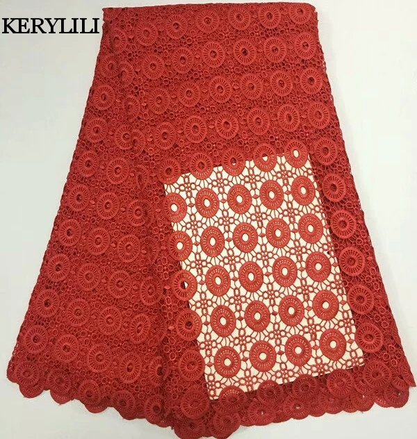 KER YILI швейная ткань красный африканский шнур кружевная ФРАНЦУЗСКИЙ гипюр