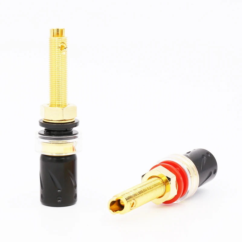 

Viborg 4Pcs Hifi BP613G Pure Copper Gold Plated Audio Binding Post Speaker Terminal for Amplifier