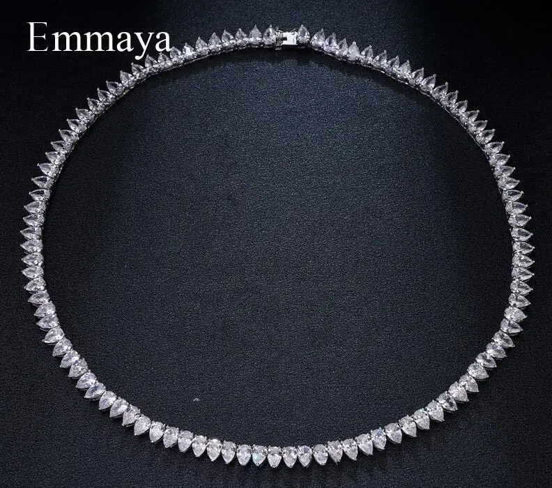 white gold Emmaya, модный бренд, Хит, роскошная инкрустация, AAA, кубический циркон, шарм, геометрические ювелирные изделия, ожерелья для женщин, элегантность, подарок на свадьбу - Окраска металла: white gold