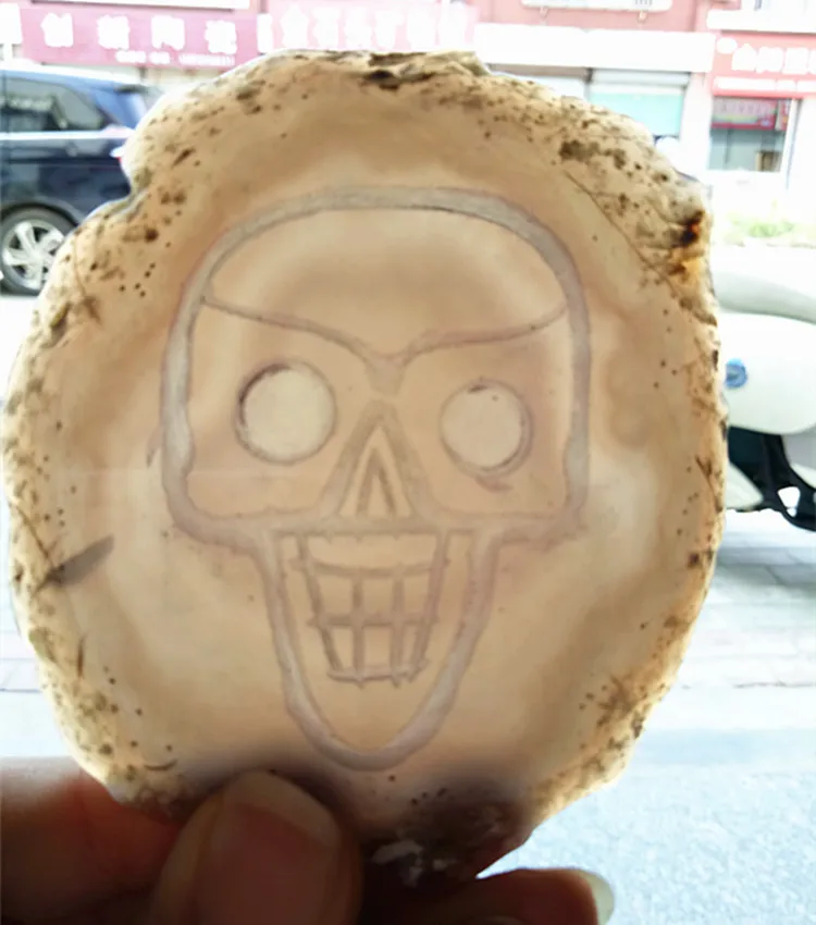 Оптовая продажа натуральный агат ломтик череп 4 шт.|skull resin|skull icingsliced fruit |