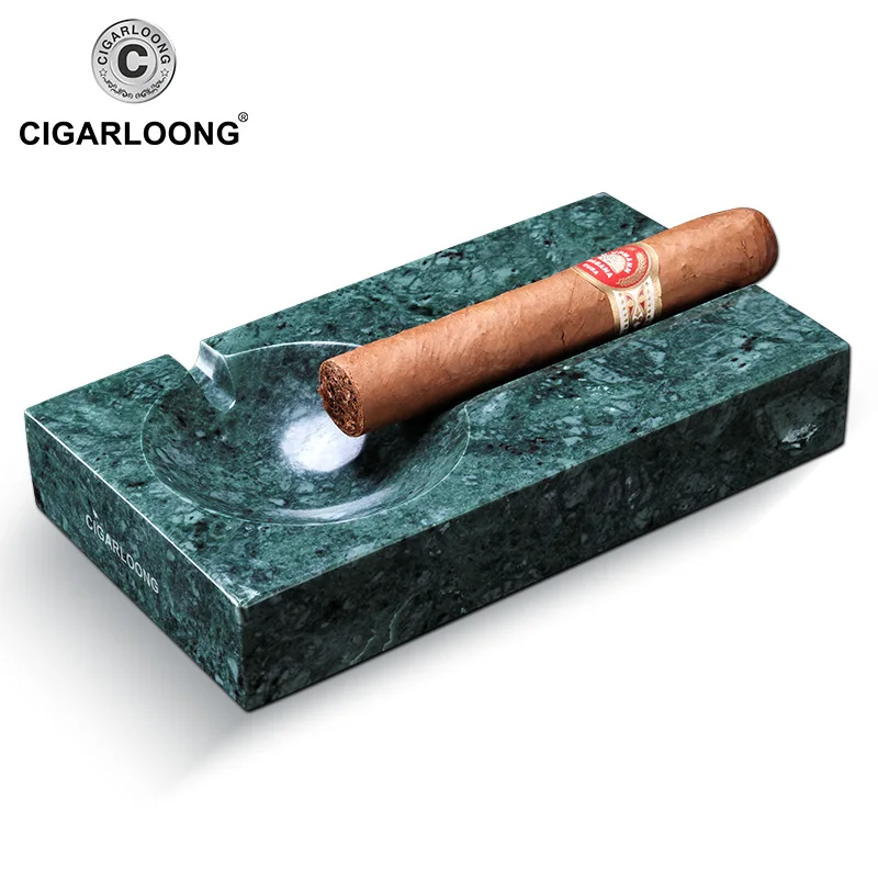 CIGARLOONG сигар пепельница jasper зеленого мрамора бытовой Размер дыма канавки CE