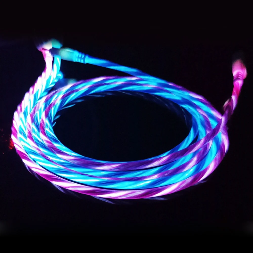 led luminous micro usb type c charging cable for iphone x 8 huawei honor 9 lite xiaomi redmi note 55a cell phone charger cabel free global shipping