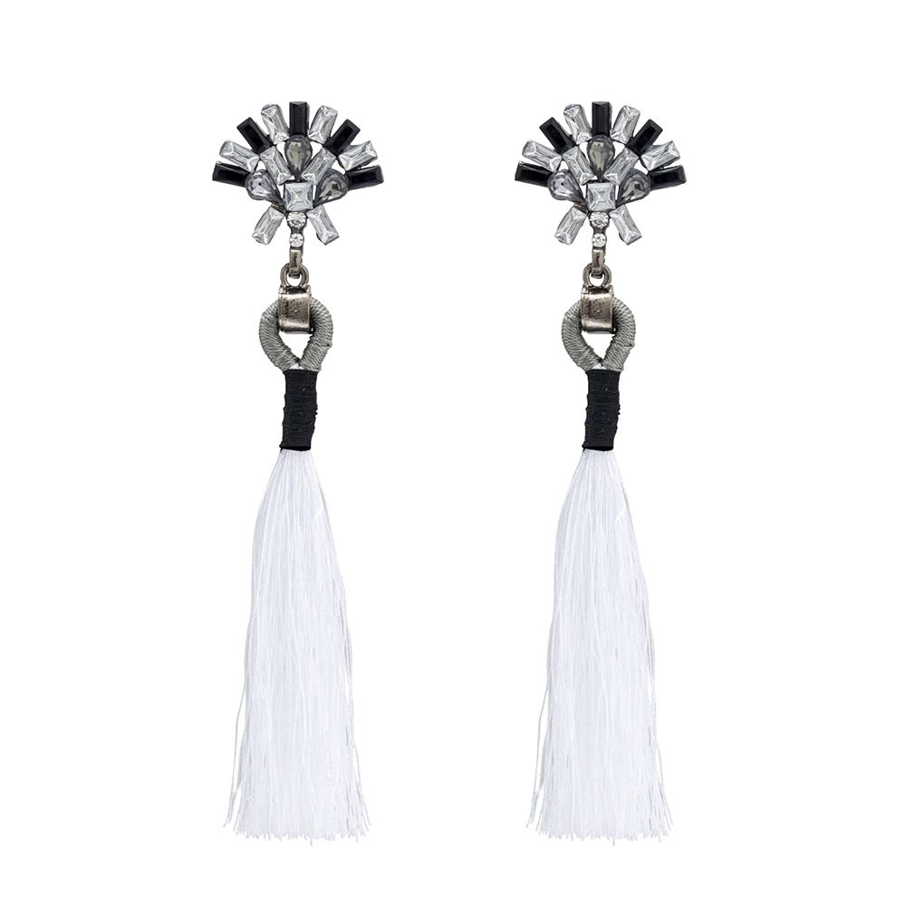 FAMSHIN 2017 New Fashion Statement Jewelry Tassel Long Earring For Women 2 Colors Wedding Dangle Drop Earrings Wholesale | Украшения и
