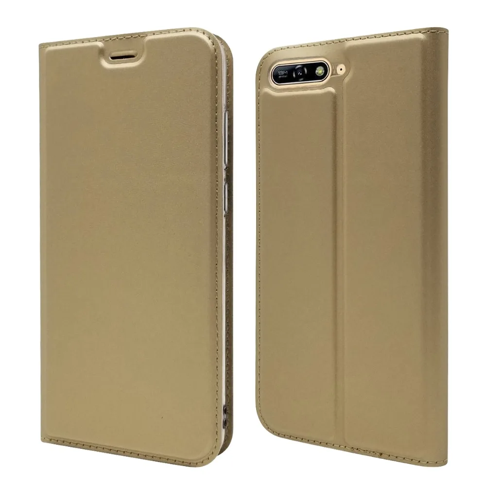 

Ультратонкий кожаный чехол для Huawei Y6 2018, Магнитный кошелек из искусственной кожи, флип-чехол с подставкой и отделением для карт