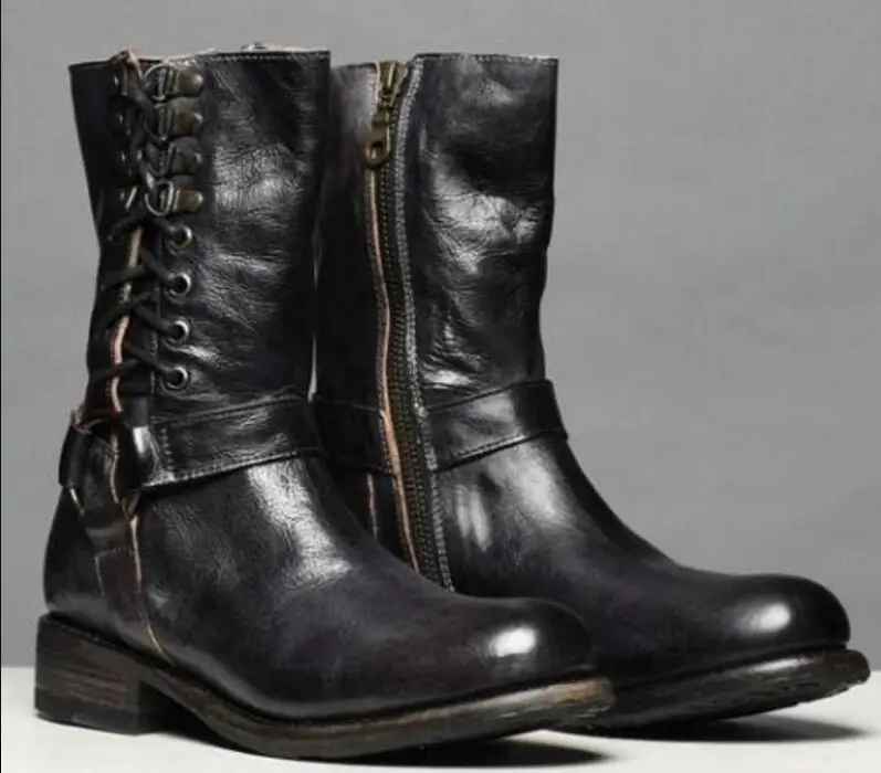 Zapatos mujer sapato Женские ботинки до середины икры Дамская обувь винтажные
