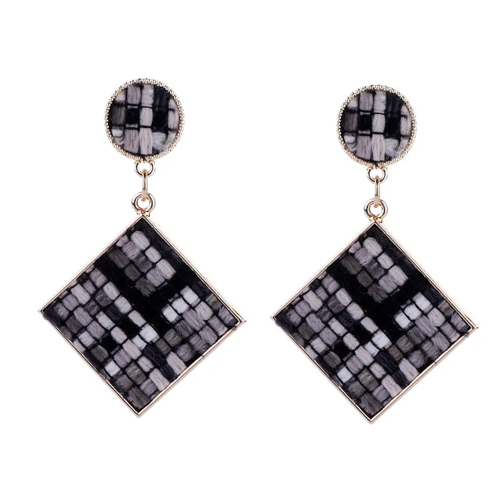 Популярные креативные серьги ручной работы геометрическая форма плюшевые