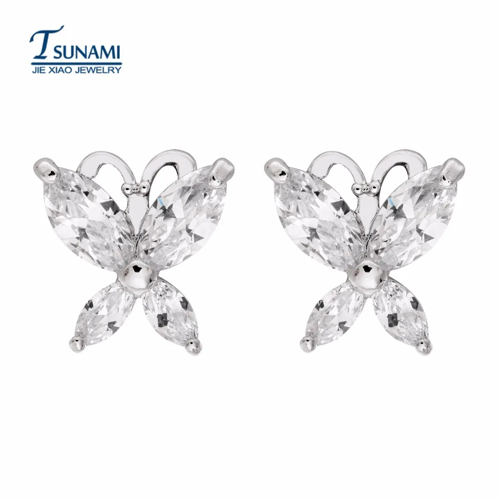 Известный бренд бабочка циркон серьги романтические бабочки являются литые для