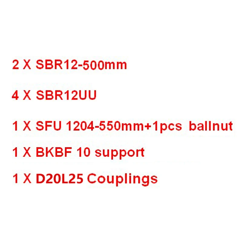 sfu1204-550 2xSBR12 w 4xSBR12UU линейные направляющие шарикового винта SFU RM1204-300 400 500 550 600 800 1000 1500 мм+ BK/BF10+ Соединительный конец механической обработке CNC - Цвет: sfu1204-550