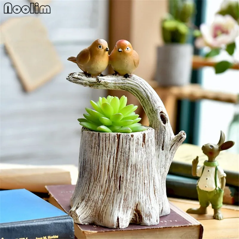 NOOLIM 1 шт. американский кантри ретро полимерные птицы суккуленты горшок цветочный