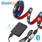 Светодиодная лента, 5 В, с питанием от аккумулятора, ТВ, задний светильник, RGB, Светодиодная лента, 1 м, 2 м, Bluetooth, Светодиодная лента, водонепроницаемый, 17 ключей, Радиочастотный пульт дистанционного управления