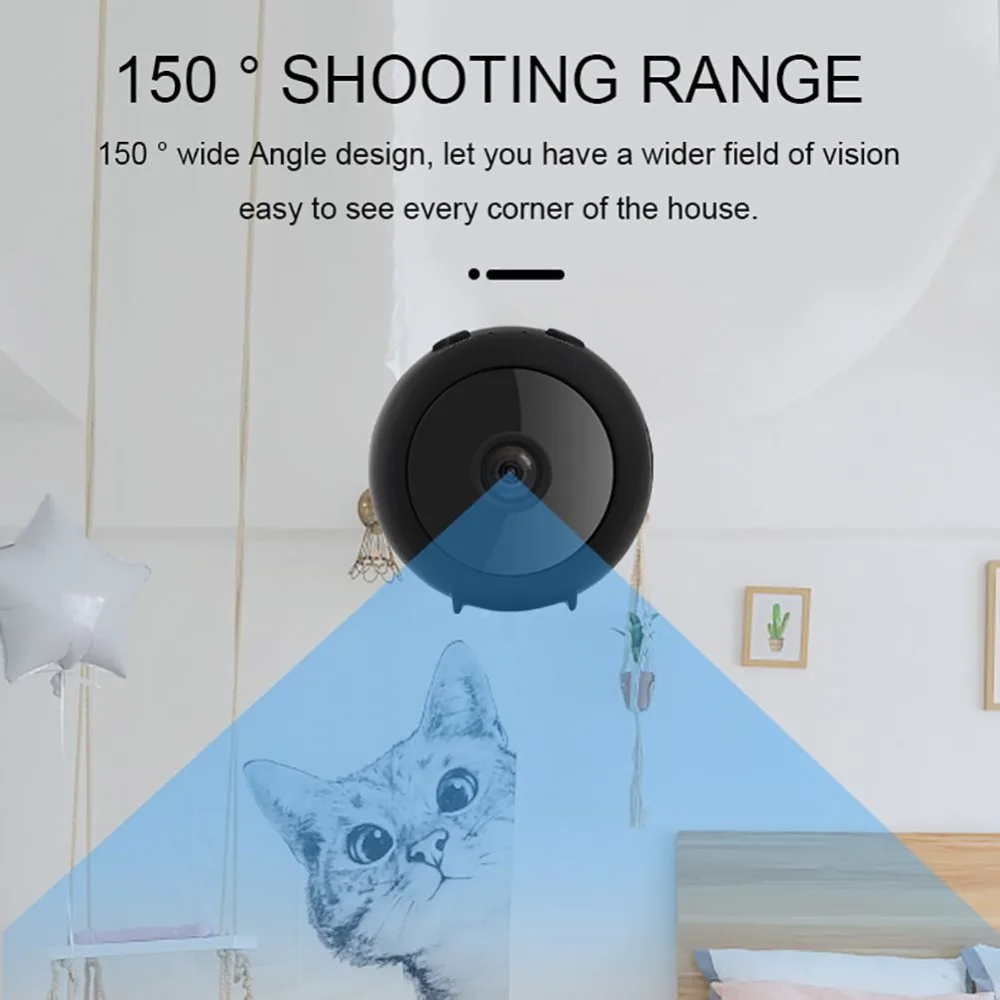 Small Camcorder Round 1080P High Definition WiFi Motion Detection Cloud Storage Video Recorder Camera | Электроника