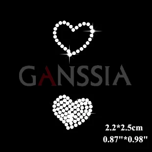 20 шт./лот милый дизайн с двумя сердечками горячая фиксация стразы передачей тепла