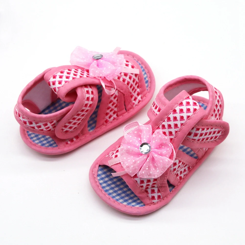 

Summer Newborn Cotton Baby Girl Hollow flower Soft-Soled Sandals Princess Baby Shoes