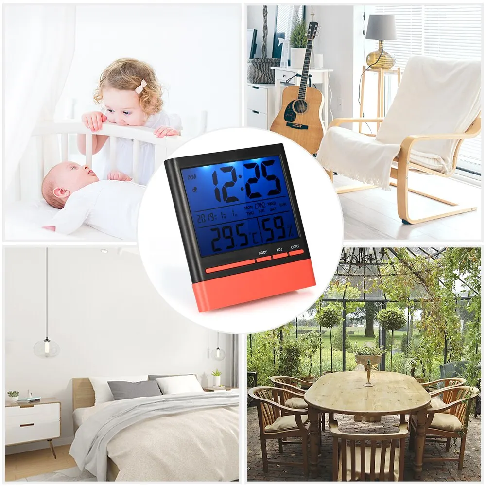 Цифровой Комнатный термометр гигрометр с ЖК дисплеем и подсветкой|Приборы для