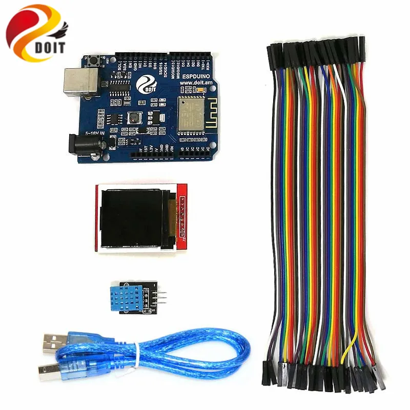 DOIT WiFi Starter Kit для Arduin IoT ESPduino Development board 1 44 ''дюймовый ЖК-модуль DHT11 датчик