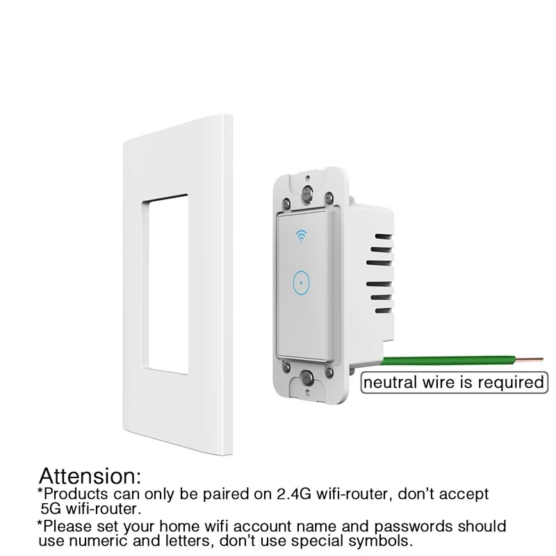 Wifi Smart Switch Walling Light US Standard Home Automation Control Сенсорный Экран с пультом дистанционного