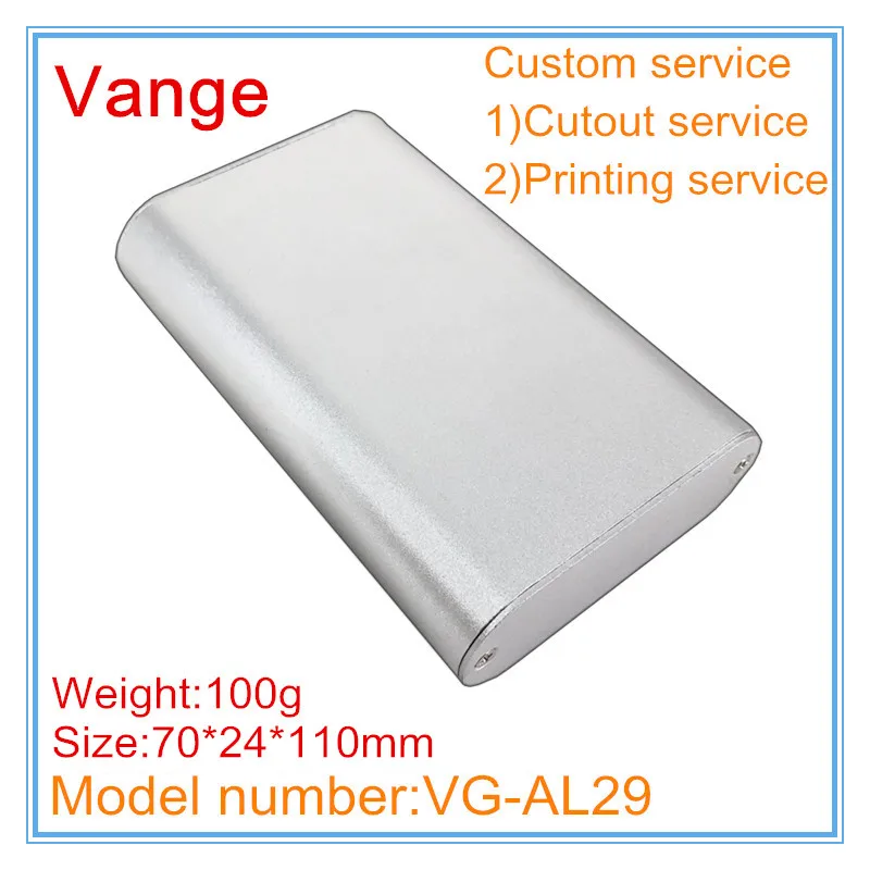 Алюминиевый корпус для корпуса металлический 70*24*110 мм 6063 T5 1