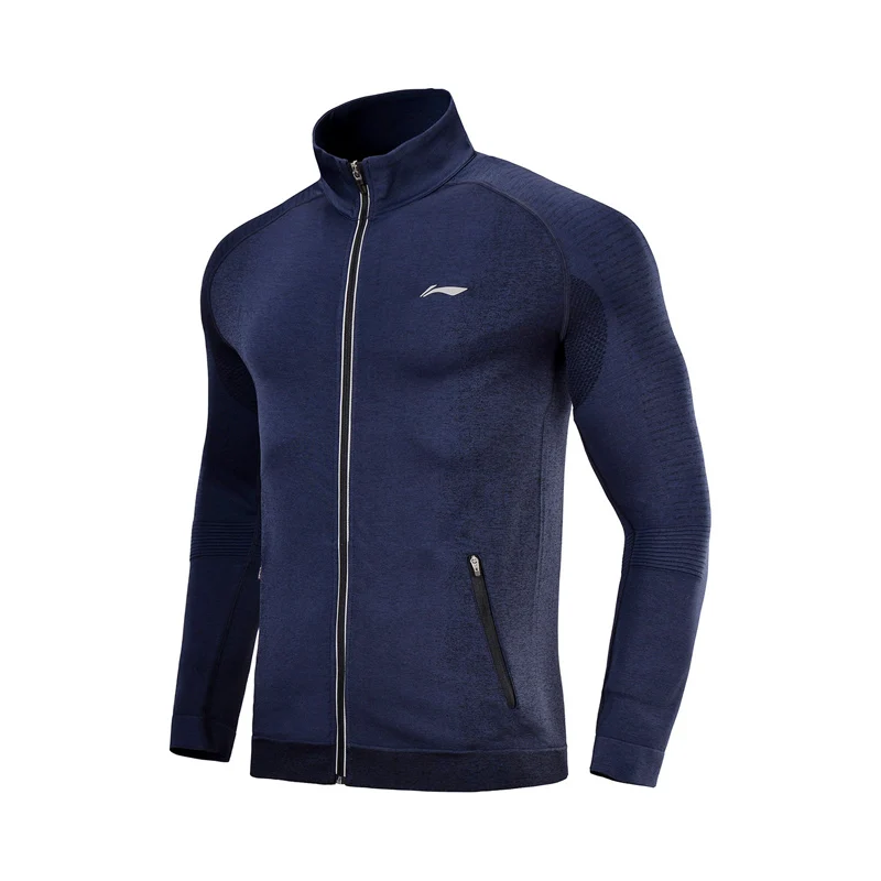 Li-Ning, мужская куртка для бега, бесшовная, для фитнеса, трикотажная, спортивный топ, удобный свитер, облегающая, для бега, с подкладкой, спортивные куртки AWYN001 MWJ2520 - Цвет: AWYN001 3