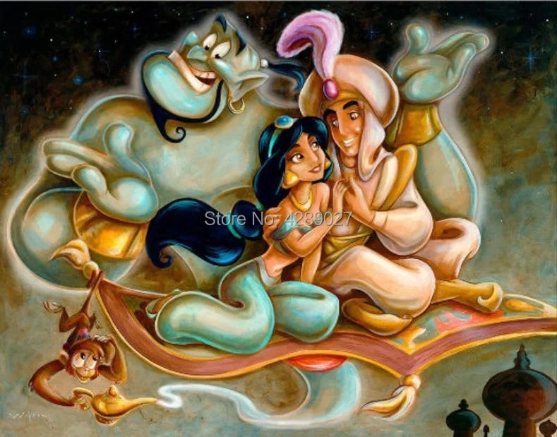 

5D алмазная живопись, набор, полная дрель, мультяшная лампа для принцесс, вышивка крестом, мозаика, рукоделие, домашнее украшение, паста, алма...