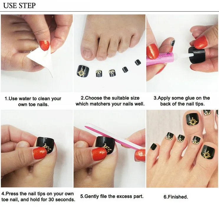 24 шт./компл. лето Маникюр для кончиков ногтей с красивым мысом полное покрытие
