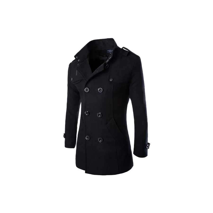 2015 Зимние мужские Шерстяные гороха пальто бизнес случайный мужской пиджак