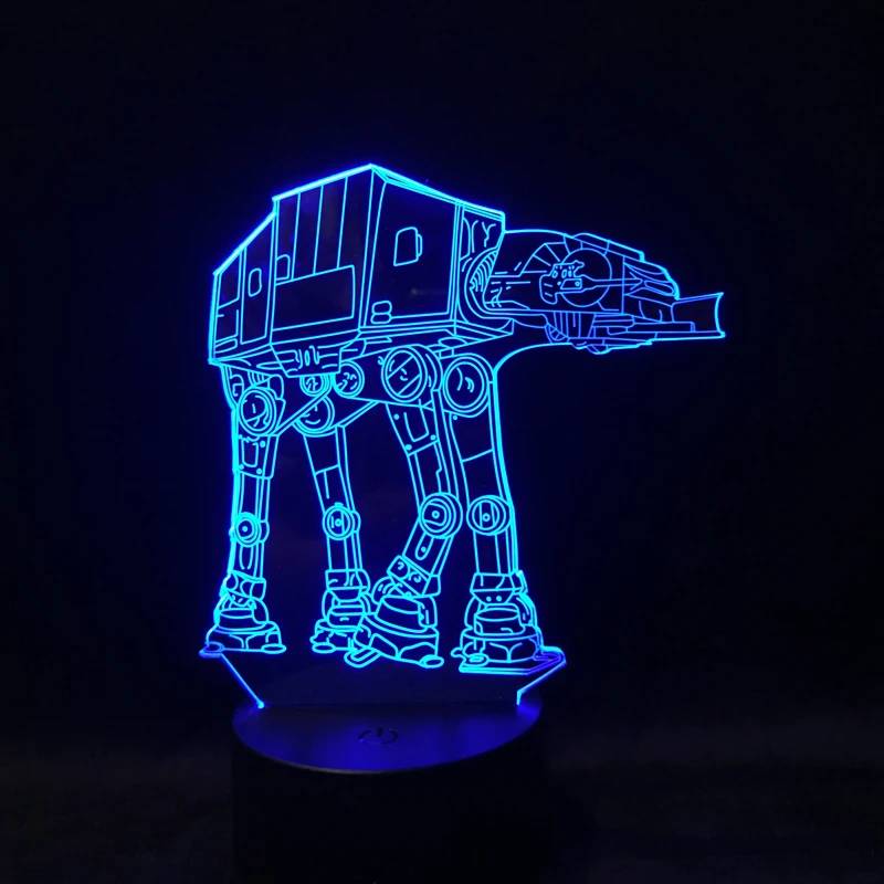 Звездные войны 3D иллюзия светодиодный ночник BB8 Walker Дарт Вейдер R2D2 Сокол