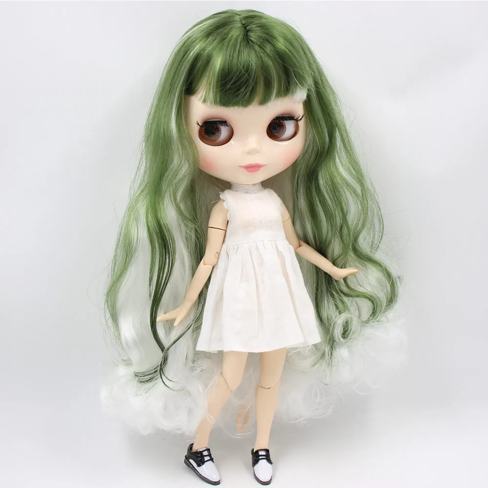 C doll clothes shoes ICY Nude Blyth изготовленная на заказ кукла № BL4299/136 зеленая смесь белых волос 1/6 bjd, pullip, licca, jerryberry - Цвет: C doll clothes shoes