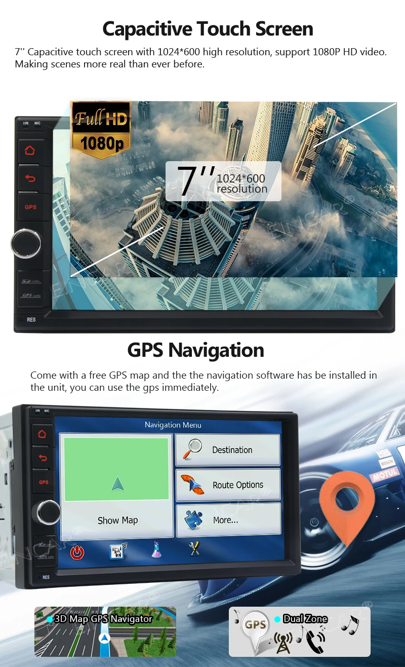 Двойной 2 DIN Авторадио Android 6 0 в тире автомобиля стерео радио gps навигация