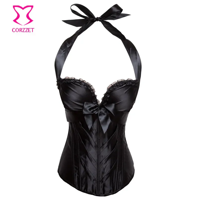 Плюс размер черный атласный пуш ап корсеты и бюстье белый корсет топ Corpetes E Espartilhos
