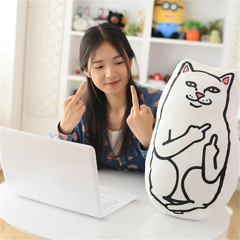 1pc 46cm Creative cheap cat / alien pillow middle finger Funny personalized birthday party gift free shipping | Игрушки и хобби